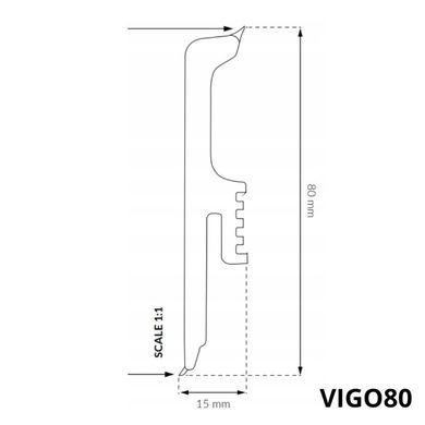 Плинтус Arbiton Vigo 80 Белый 1 (15х80х2200 мм) ❤ Доставка по Украине ➤ PIDLOGAVDIM.COM.UA