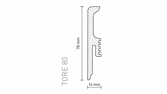 Плінтус Arbiton Tore 80 Сохо Бетон 118 (14х78х2200 мм) ❤ Доставка по Україні ➤ PIDLOGAVDIM.COM.UA